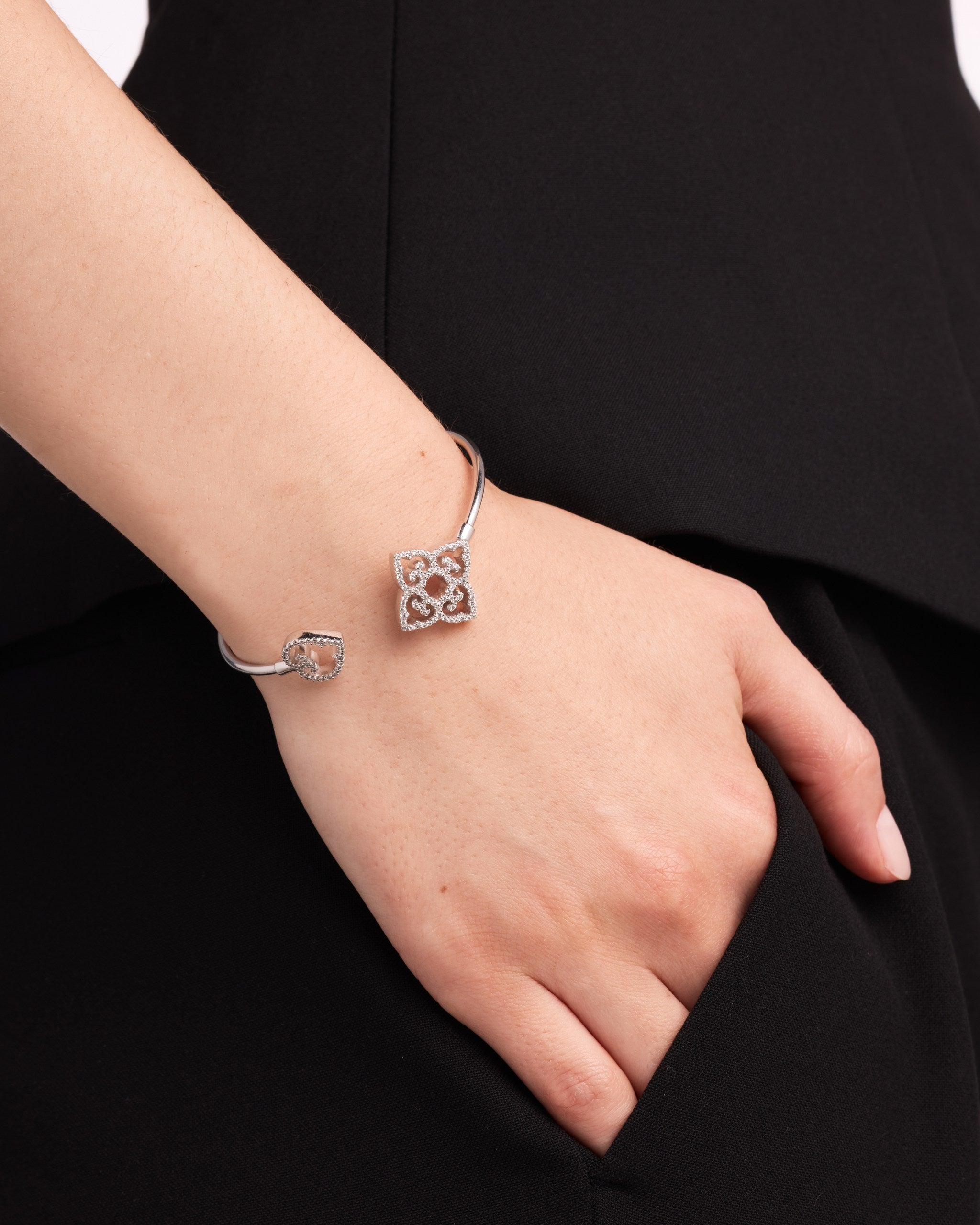 Mother & Child Bracelet | Rhodium