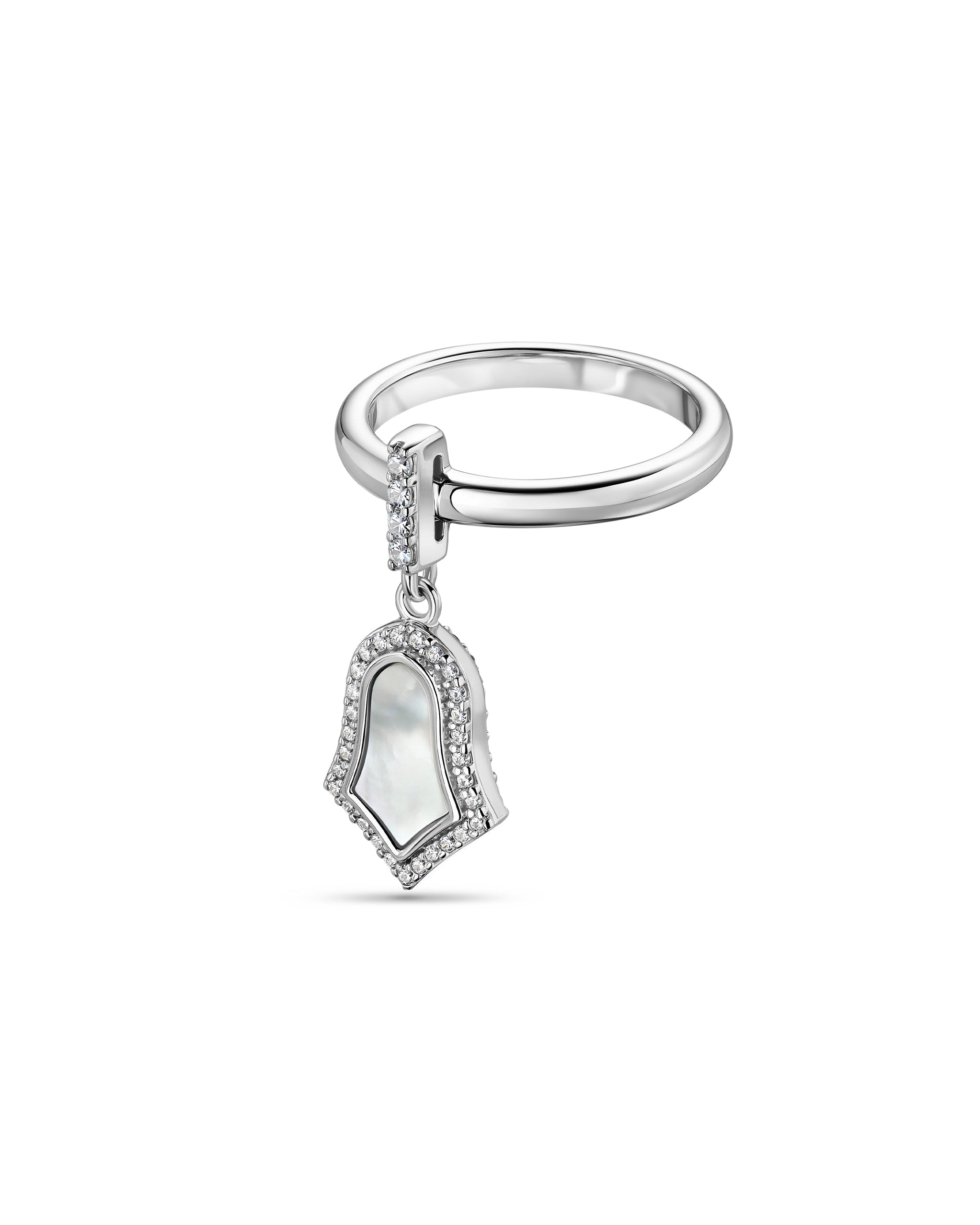 Steppe Tulip Double-Sided Ring | Mother of Pearl | Rhodium