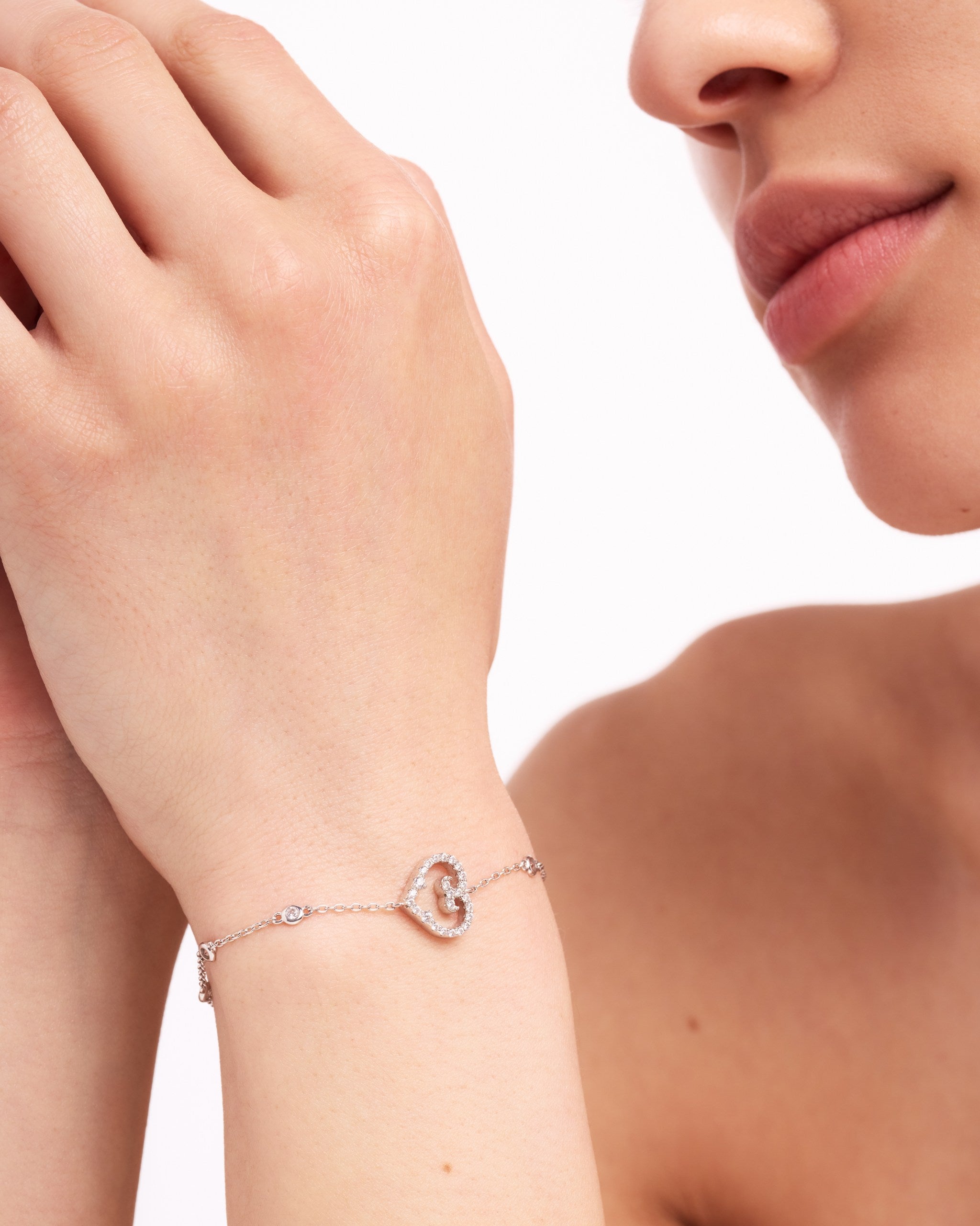 Heart Mini Bracelet | Rhodium