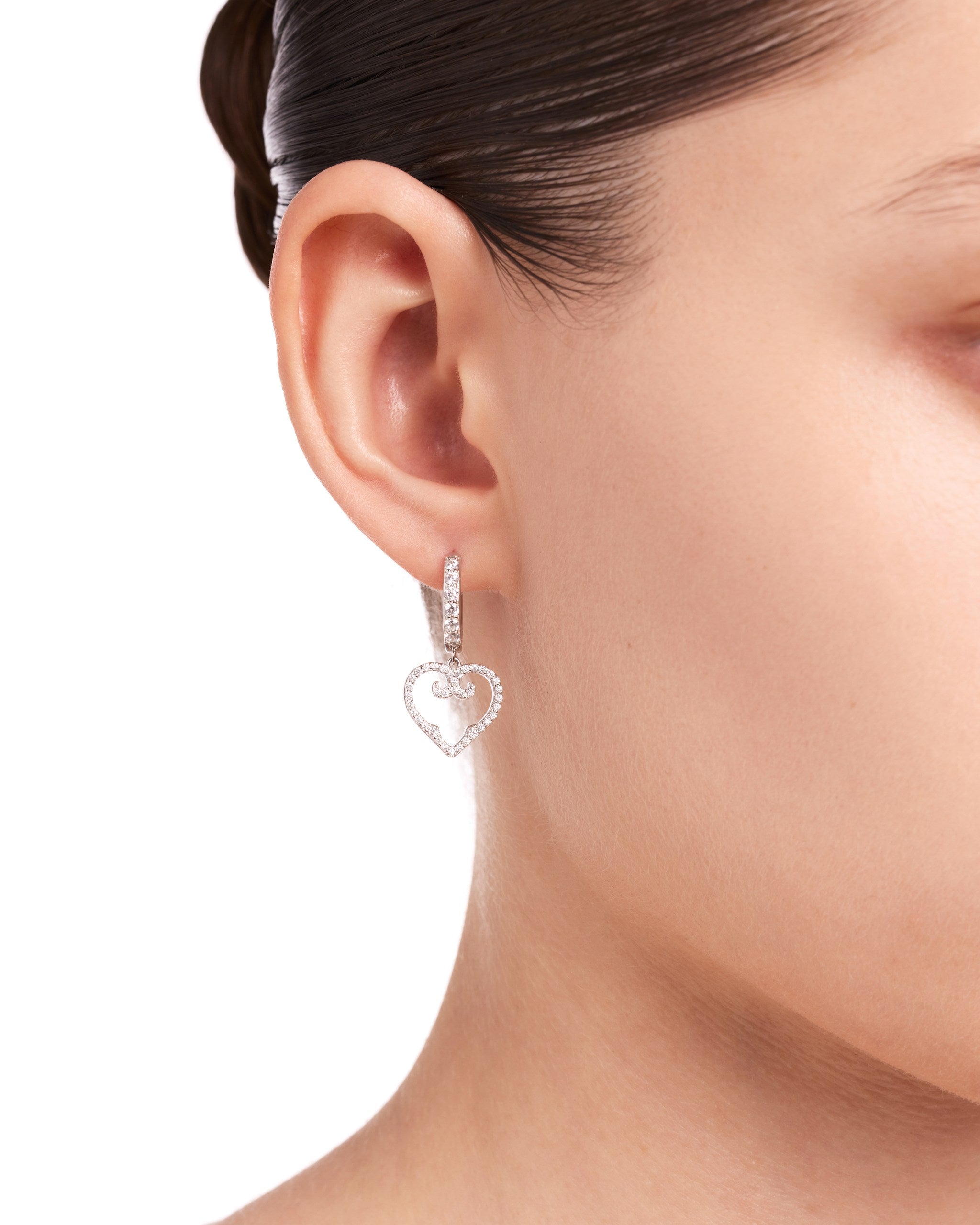 Mother and Child Mono Earring | Rhodium
