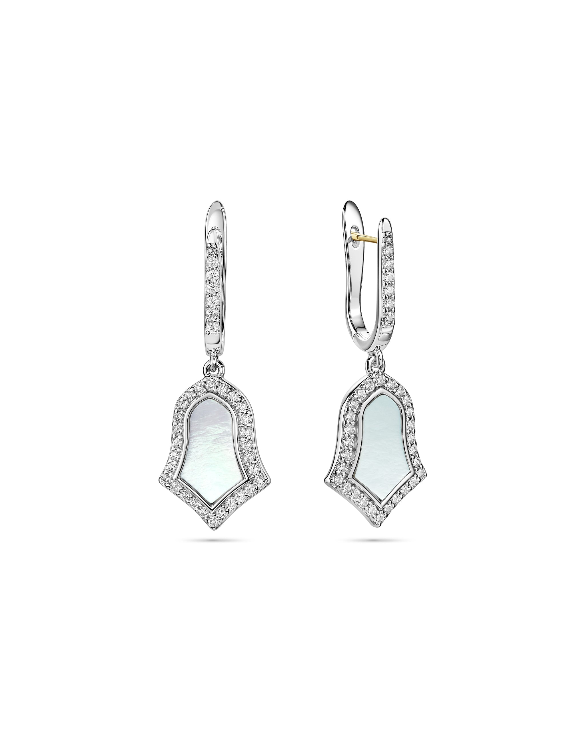 Steppe Tulip Double-Sided Earrings | Mother of Pearl | Rhodium